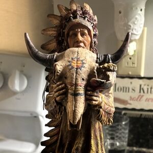 Native American Chief Sculpture Decor